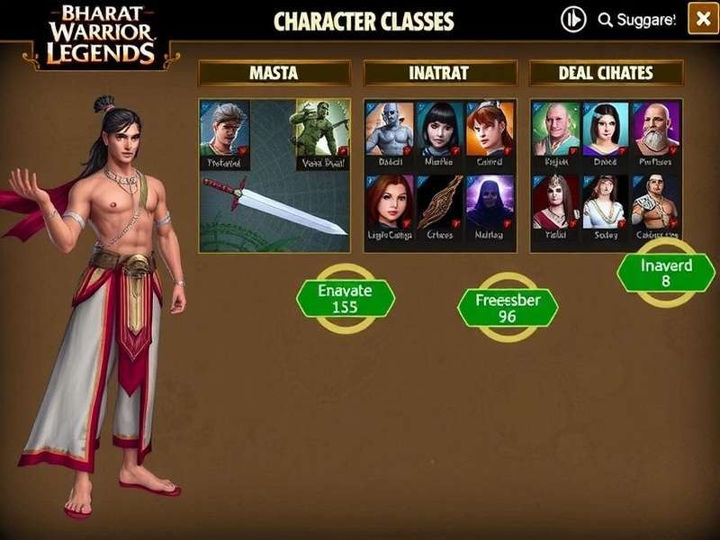 Five unique warrior classes in Bharat Warrior Legends Bharat Warrior Legends Character Classes